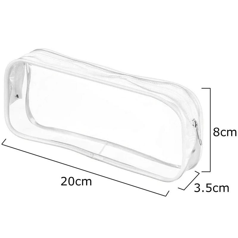 4 Pcs Clear Pencil Case Big Capacity Transparent Pen Pencil Bag PVC Pen Pencil Zipper Pouches