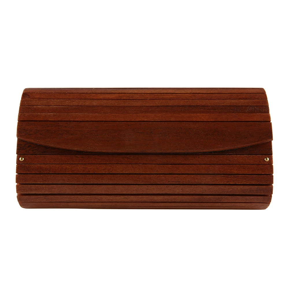 Nilerun Brand Vintage Retro Handmade Hard Solid Wood Purse Evening Bag Real Natural Red Rosewood Wooden Envelope Clutch Bag