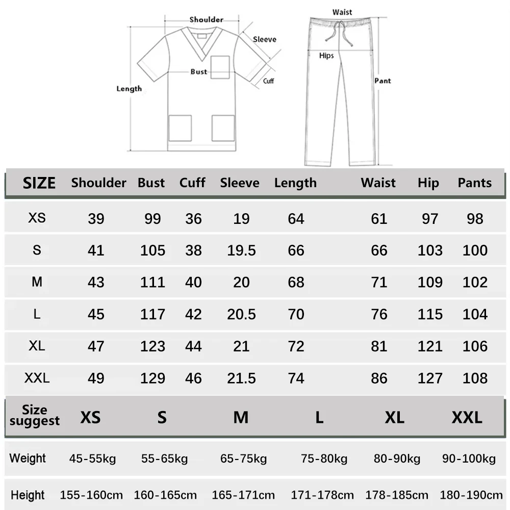 Surgical Uniform Female Scrub Set for Women Nurse Blouses Trendy Plus Size Nursing Blouse Lab Dentist Workwear Doctor Tops Pants