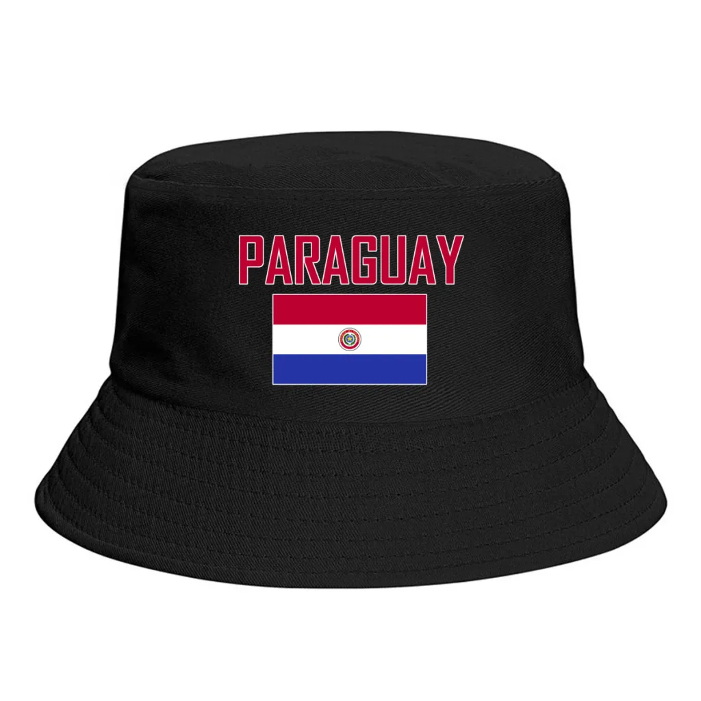 PARAGUAY Flag Bucket Hats Print Cool Fans Sun Shade Simple Classic Outdoor Summer Fisherman Caps Fishing Cap