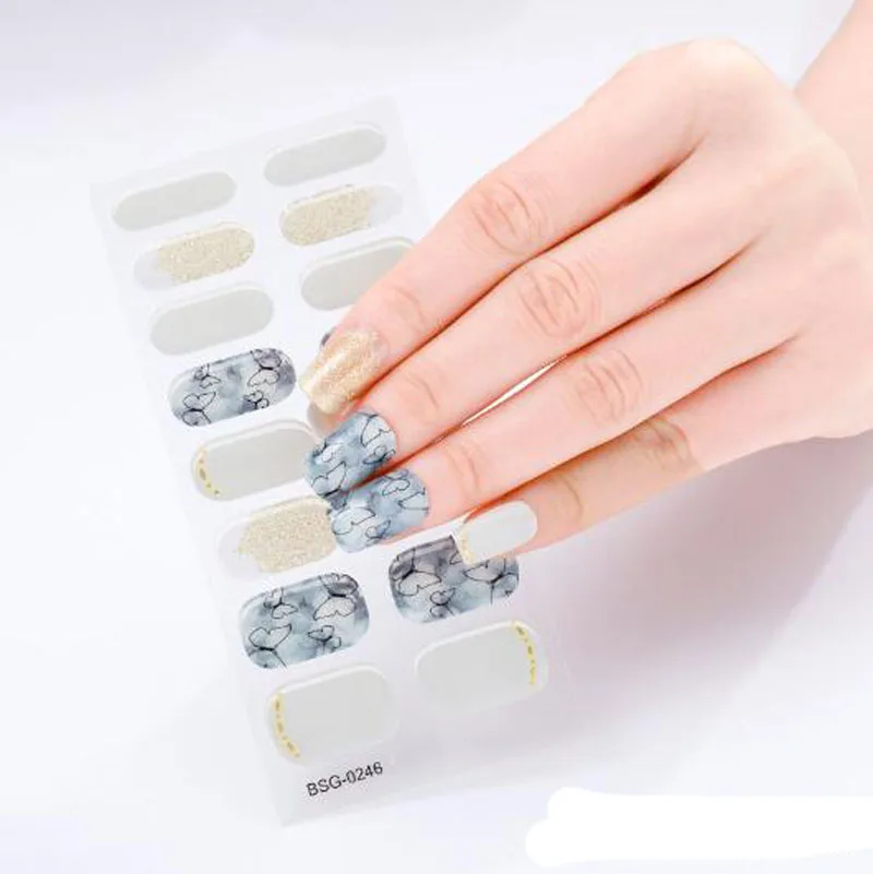 เจลเล็บห่อปลายนิ้วศิลปินเจล Lampe Manucure สติกเกอร์เล็บเล็บฟิล์ม UV กึ่งหายเล็บแพทช์ DIY ความงามเล็บปลอม