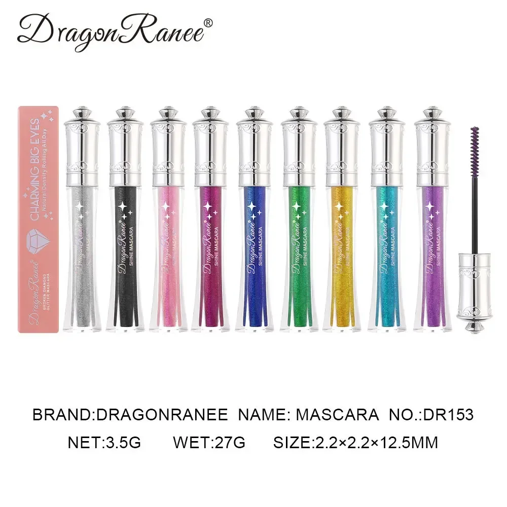 New Fashion 9 colori Sparkle Mascara Shine Diamond Gloss Facile da applicare Holiday Party Night Club Popolare Mascara Trucco 3,5g