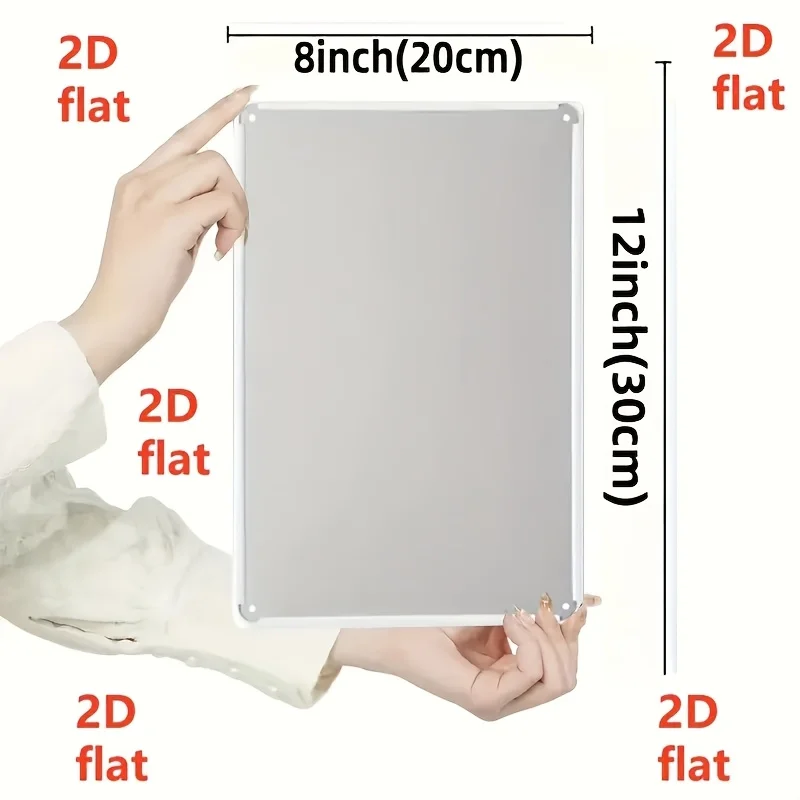 2D Vintage Metal Sign Board, Fashion Makeup Wall Art Decor, Flat Panel for Living Room Bedroom Kitchen Corridor, Gift for Her Hi