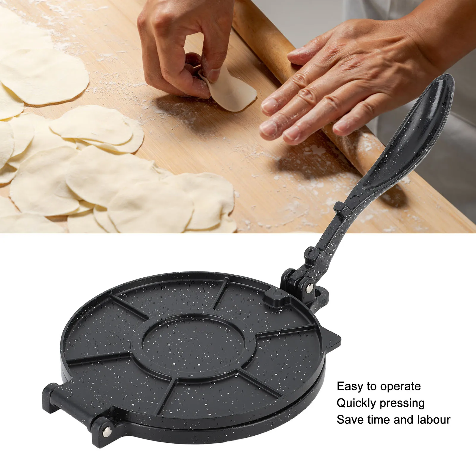 Roti Maker Tortilla Maker Aluminum Labor Saving Multifunctional Rotis Press for Dumpling Skin Dough Rotis Press Tortilla Press