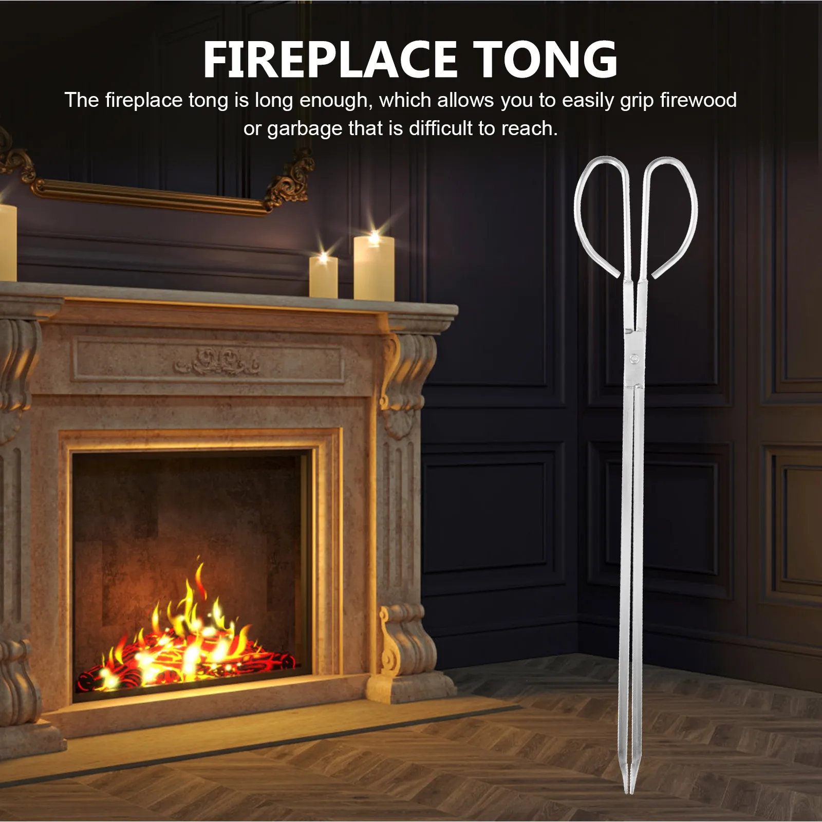 

Stainless Steel Firewood Tong Heavy Duty Log Grabber For Camping Bbq Pit Outdoor Multipurpose Garbage Picker Charcoal