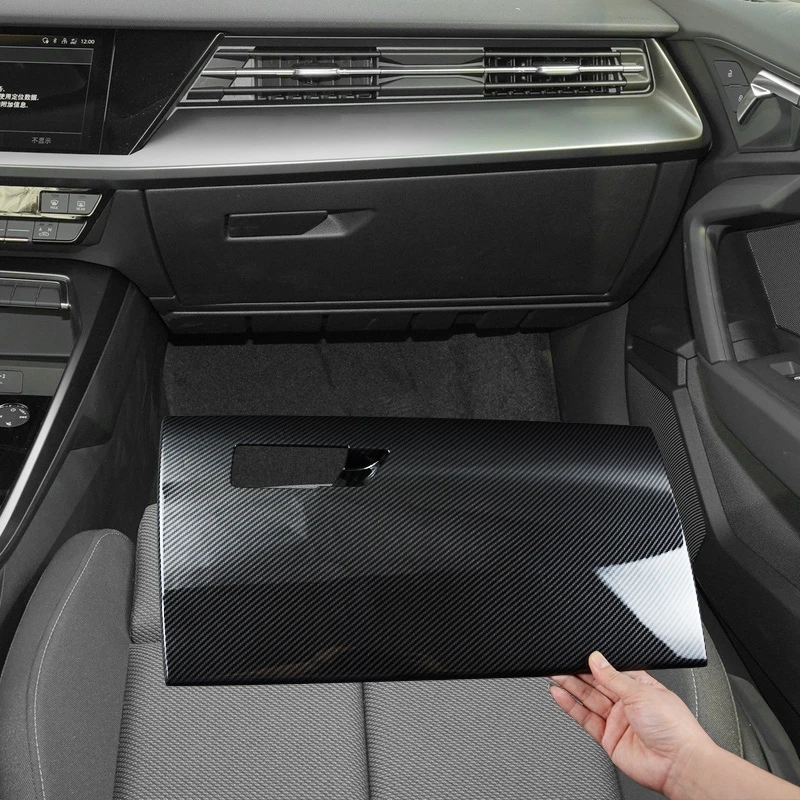 

Car Styling Center Console Co-pilot Glove Box Panel Cover Trim For Audi A3 2015-2021 LHD ABS Carbon Fiber Interior Accessories