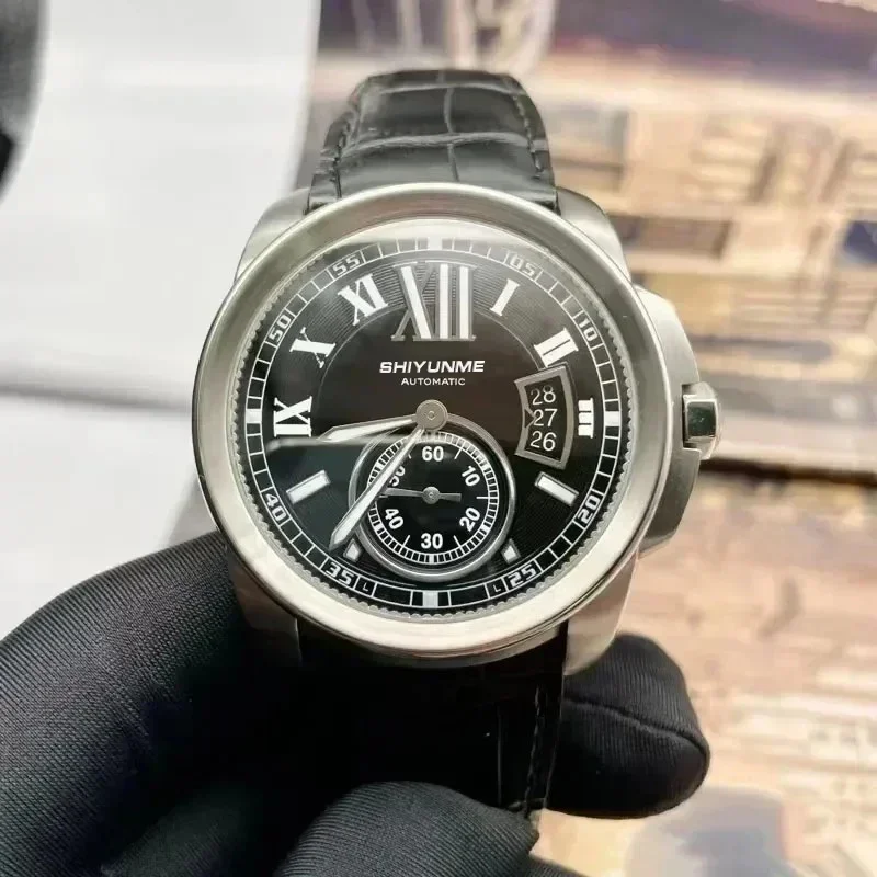 WATCH1 Store ساعة ميكانيكية أوتوماتيكية للجنسين متعددة الوظائف تقويم العين الكبيرة بالتوقيت العالمي ساعة كاملة من الفولاذ المقاوم للصدأ