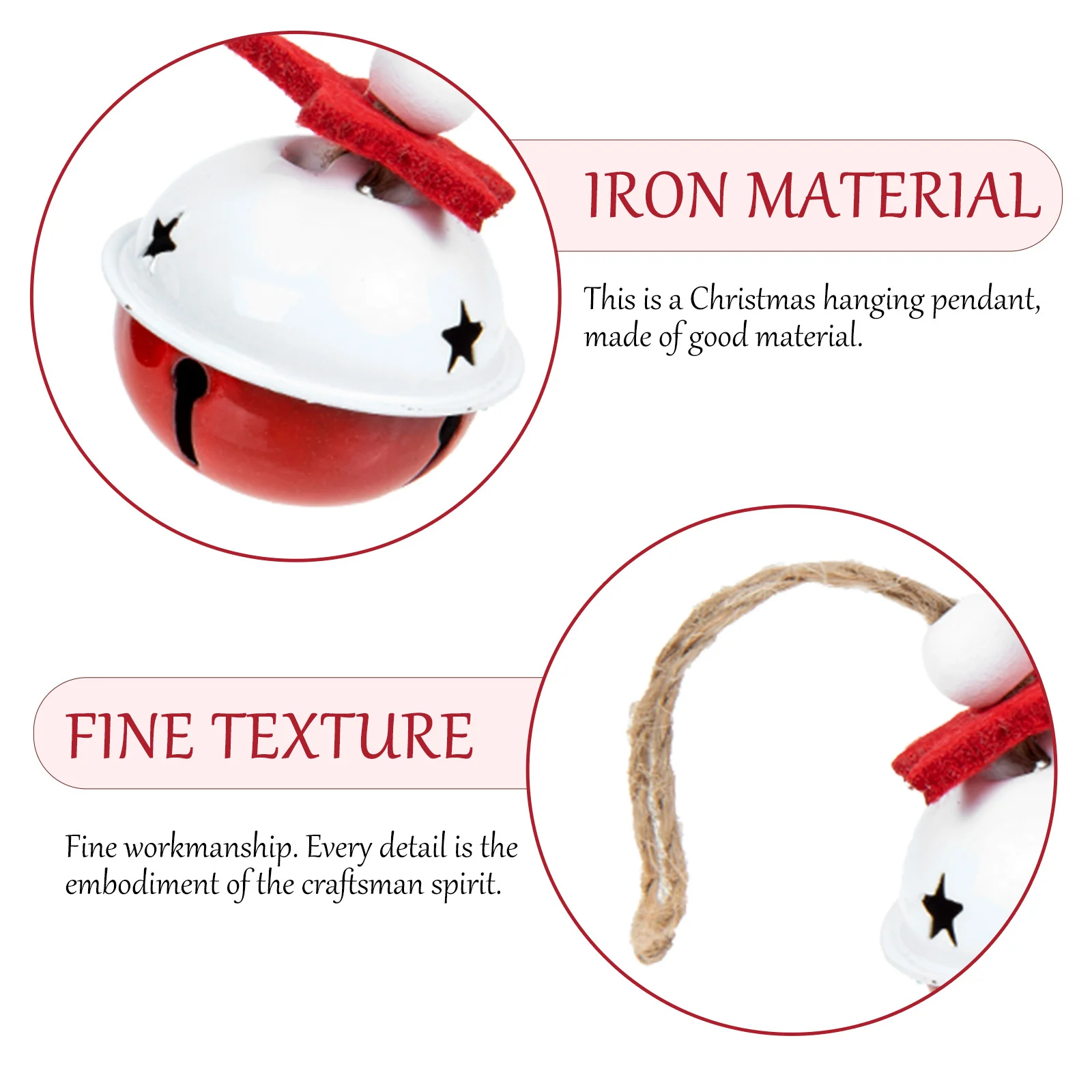 

12Pcs Xmas Christmas Bell Ornament Sturdy Hanging Pendant Party Xmas Tree Adornment Home Decoration Christmas Bell Ornament