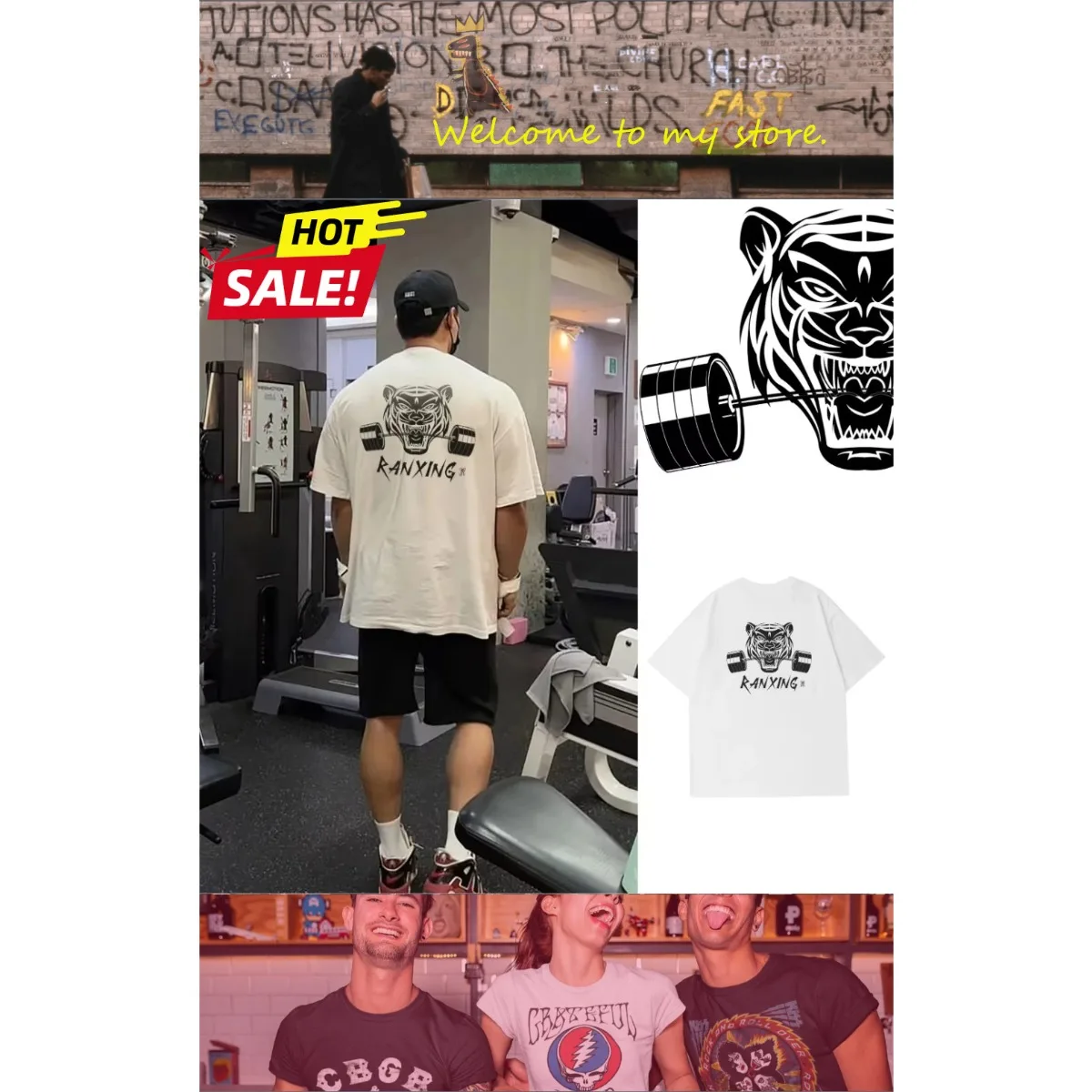 

Gym Fitness Loose Short Sleeved Men Clothing Oversized Cotton Training Sports T-Shirt Bodybuilding Workout Tee Shirts Streetwear
