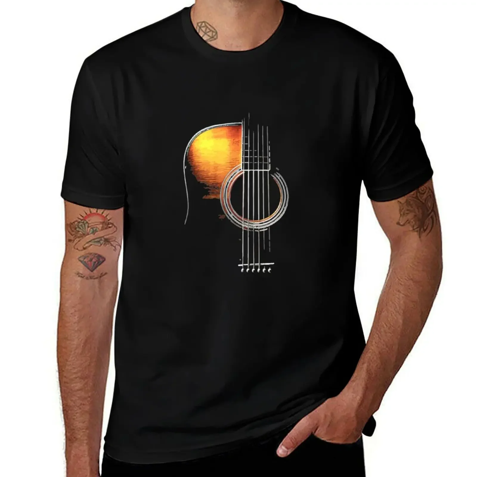 GUITAR ART Music Relax Favorite Best Friend Guitar Men T-Shirt blue lock Louboutins tshirts for men