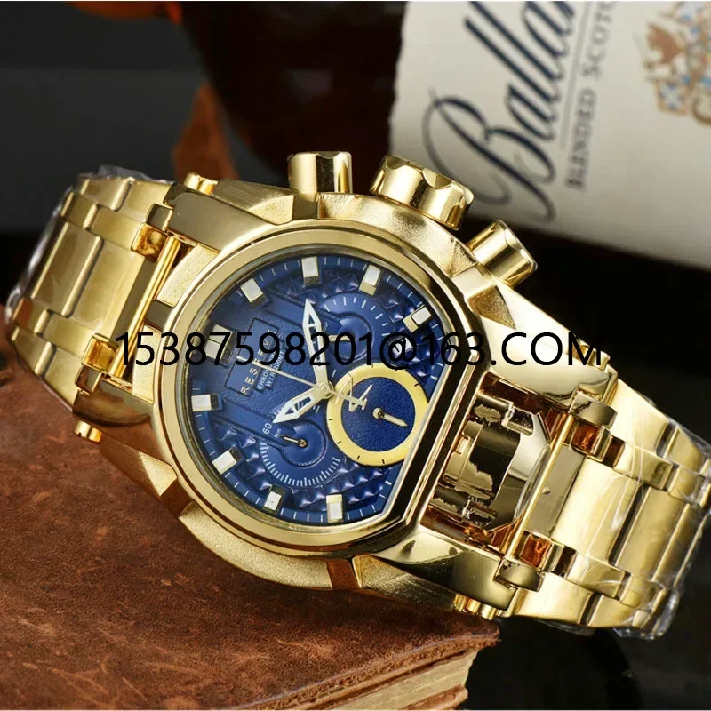 Luxury Undefeated Invicto Mens Watches Reserve Bolt Zeus Chronograph Quartz stainless steel Invincible Watch Relógio Masculino