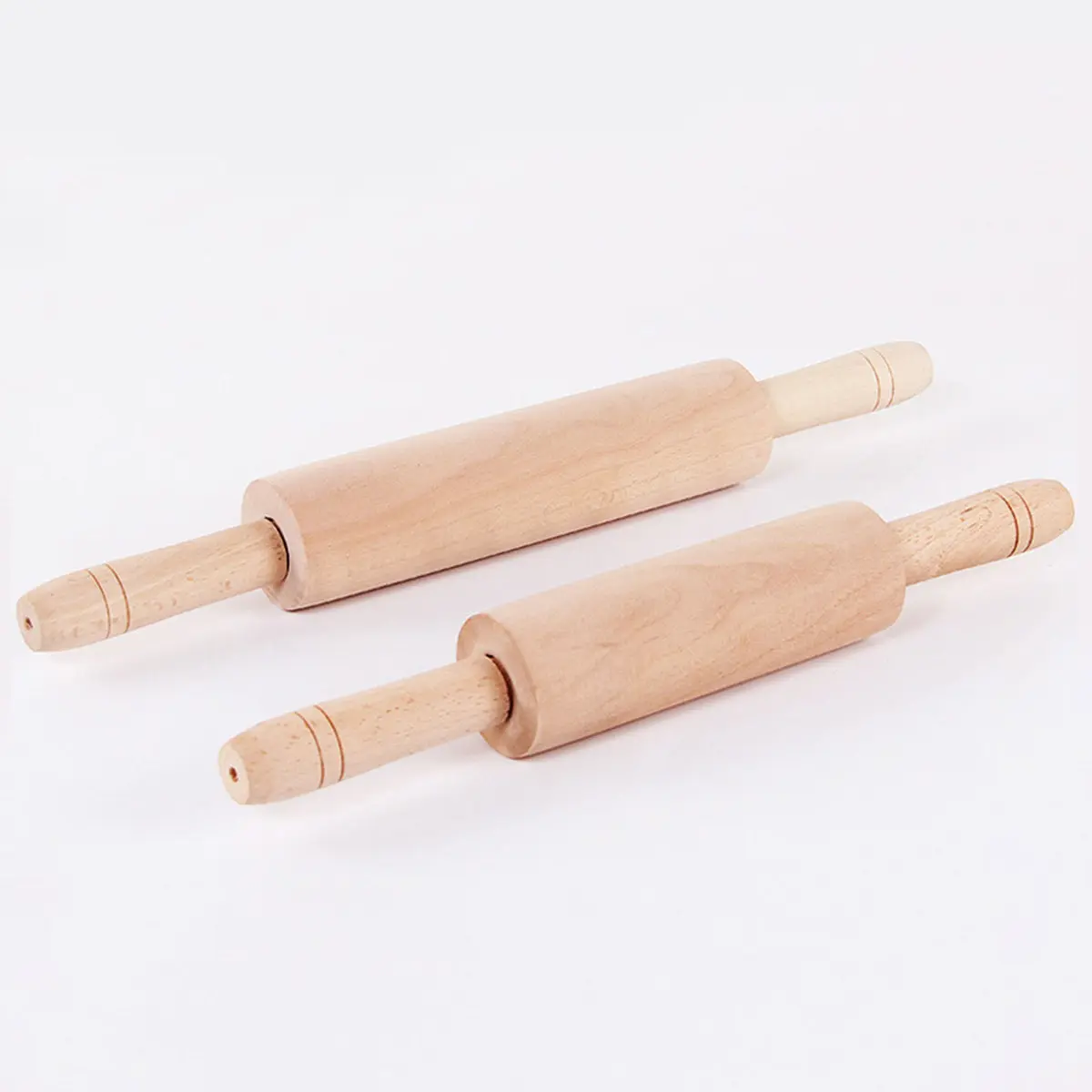 Small Hard-Wearing Wooden Rolling Pin Non-Stick Surface for Dough Pasta Pizza Fondant Smooth Rotation Bearings Rolling Stick