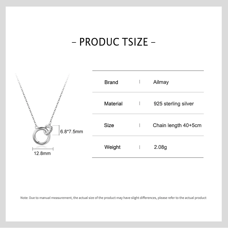 Ailmay 925 Sterling Silver Sparkling Clear CZ Romantic Heart Lock Design Pendant Necklace For Women Fine Jewelry Wedding Gift