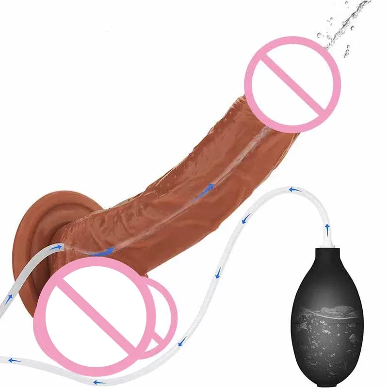 Ejaculating Realistic Spray Water Penis with Suction Cup for Women Big Dick Dildo Vagina Massager Masturbation Lesbain Sex Toy