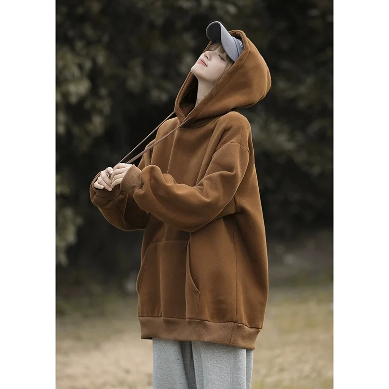 

Couples Hoodie 2024 New Retro Japanese Sle y Jaet Loose Heavy Spring Autumn Trendy Brand Casual Loose Fit Hooded Top