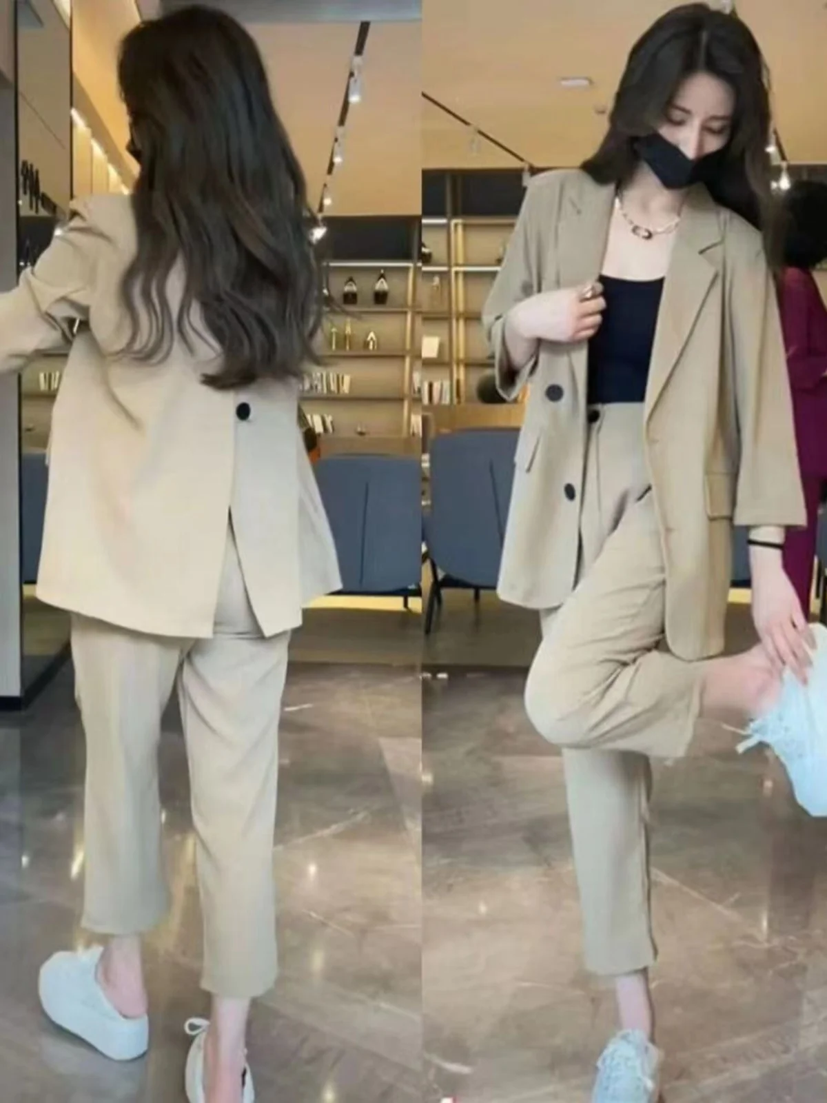 

plus Size Women's Slimming Suit Three-Piece Set Korean Style High Waist Seven-Piece Pants Fashionable Autumn Collection