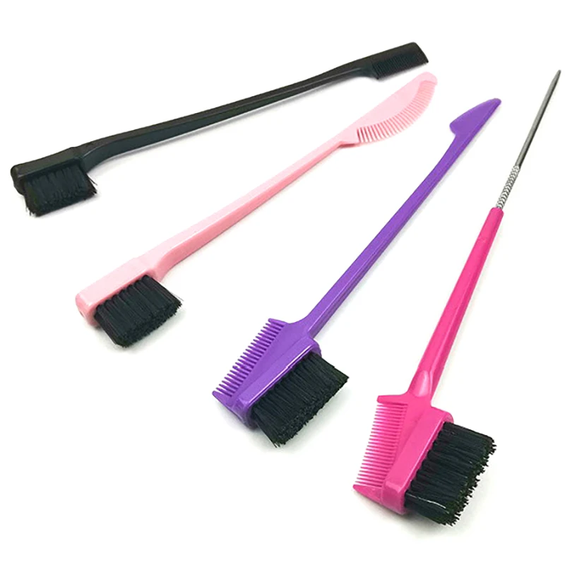 Multifunções escova de borda do cabelo, sobrancelha dupla, pente de cabelo profissional, escovas de sobrancelha, ferramenta cosmética, 2 em 1