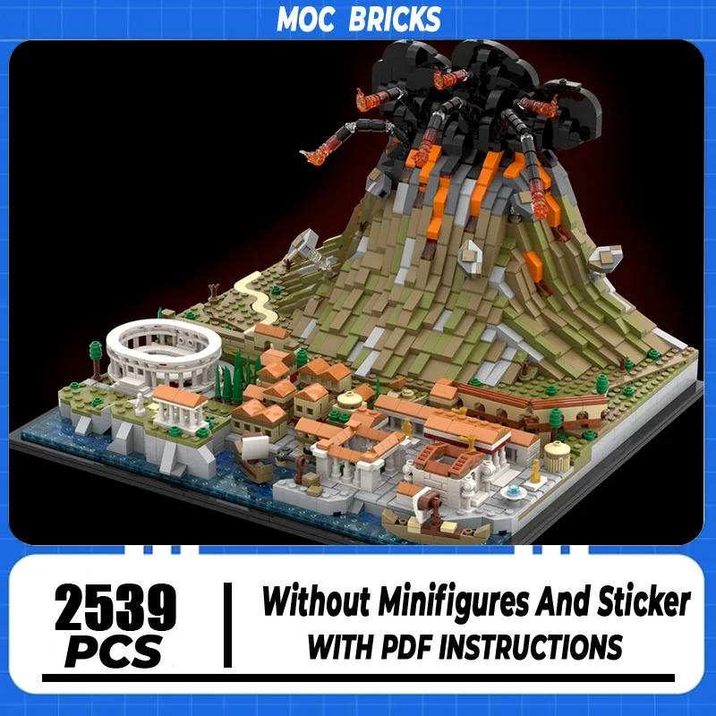 

Street View Model Moc Building Volcanoes and Ancient Cities Bricks Building Technology Modular onstrustion DIY Toy Gifts