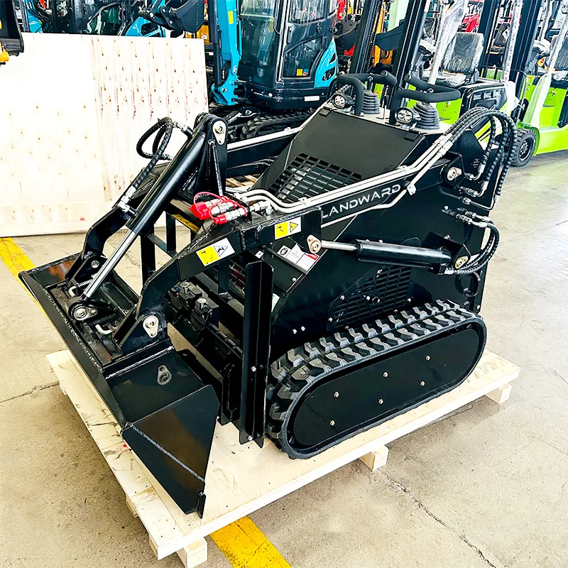 เครื่องจักรก่อสร้างจีน Skid Steer Loader สวนรถบรรทุก Mini Wheel Loader ล้อขนาดเล็ก Skid Steer Mini Loader ปรับแต่ง