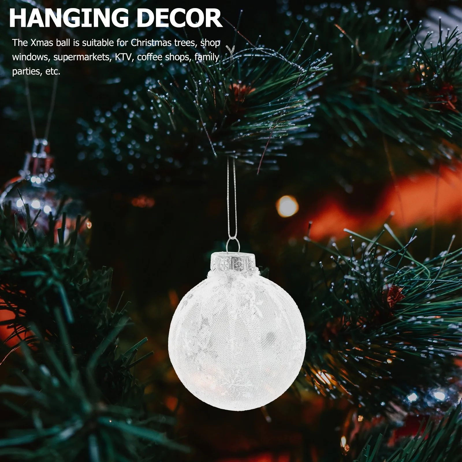 

6 Pcs Christmas Decorative Balls Wrapped Yarn Round Tree naments Xmas Hanging Ball Pendants Plastic DIY Party Holiday Supplies