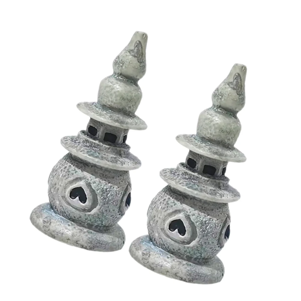 

2pcs Mini Pagoda Statue Resin Ancient Decorative Garden Ornaments for Home Aquarium Fish Tank Landscape Decoration