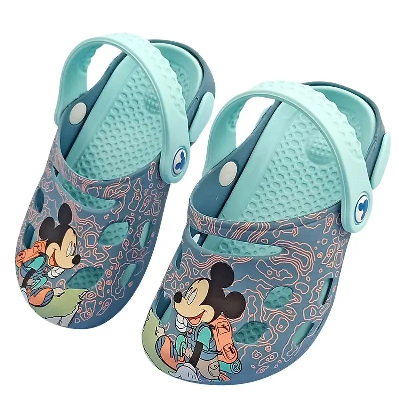 Mickey Mouse Cave Shoes Children Boys And Women Sandals And Slippers Summer Non-slip Silicone Beach Shoes Cute Baotou Anti-kick