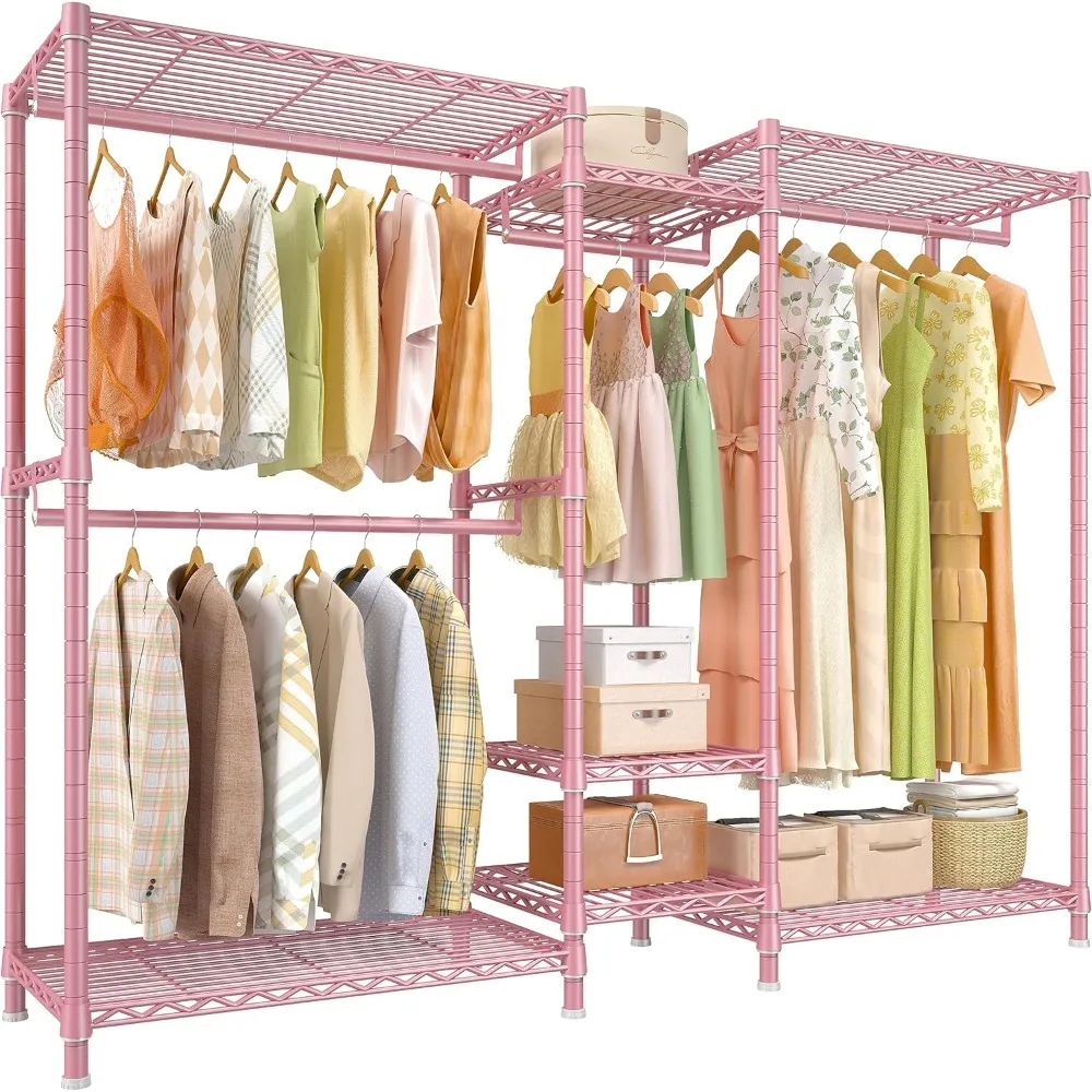 

Clothing Racks for Hanging Clothes Heavy Duty Clothes Rack Load 750LBS Metal Wardrobe Closet