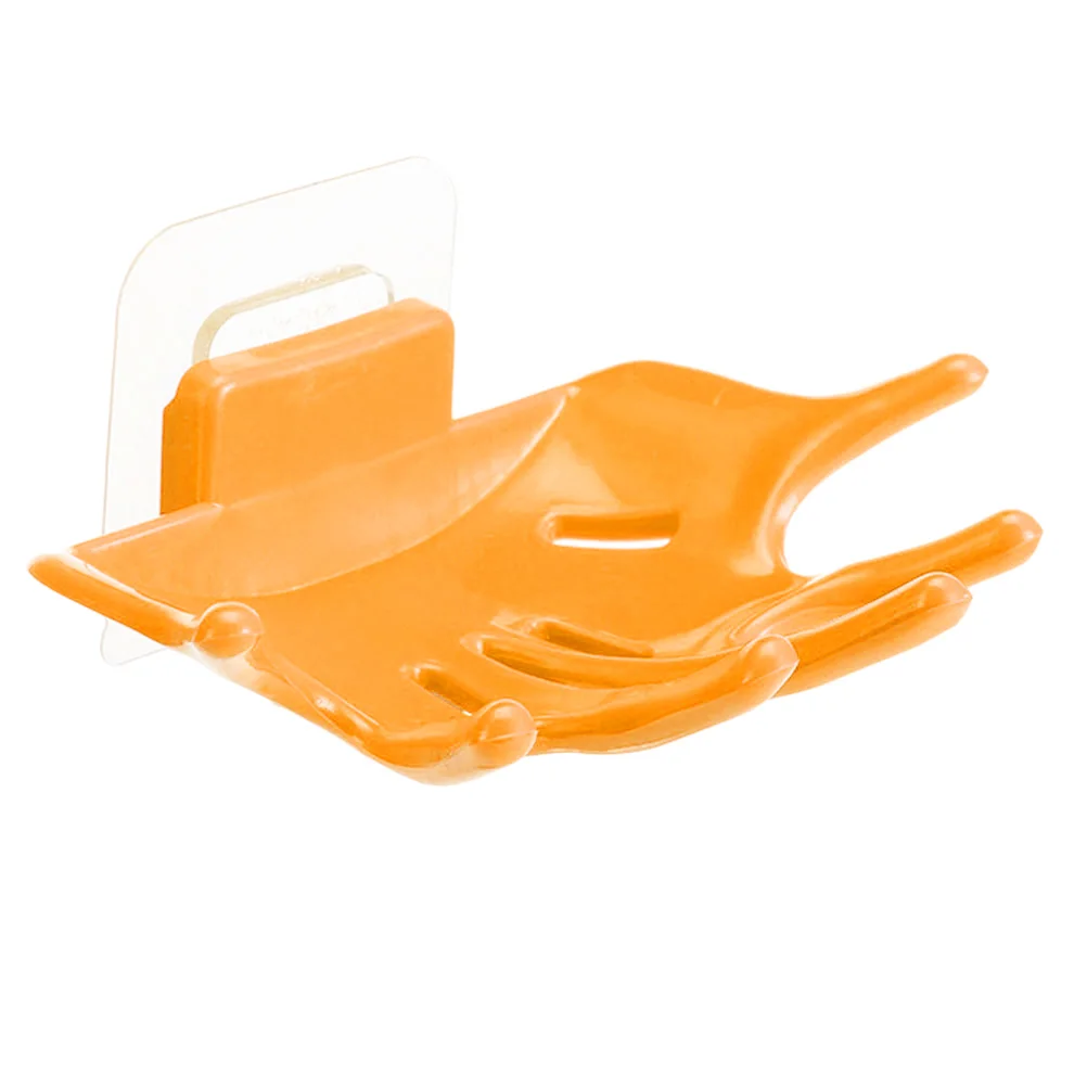 

1Pcs Orange Soap Box with Removable Inner Layer Fast Drying Drain Design for Bathroom and Kitchen Hand Shaped Soap Box