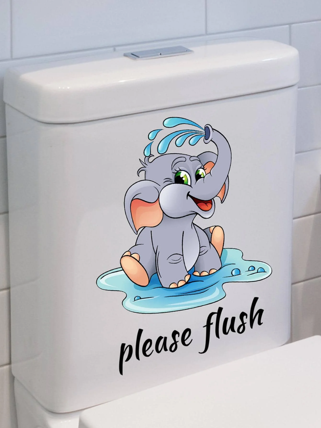 Toilet seat sticker Cartoon elephant cute creative bathroom toilet sticker decorative wall sticker waterproof sticker 1