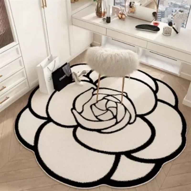 

Flower Office Carpet Custom Vintage Aesthetic Irregular Dressing Table Modern Rugs Children Alfombras Para Sala Home Supplies