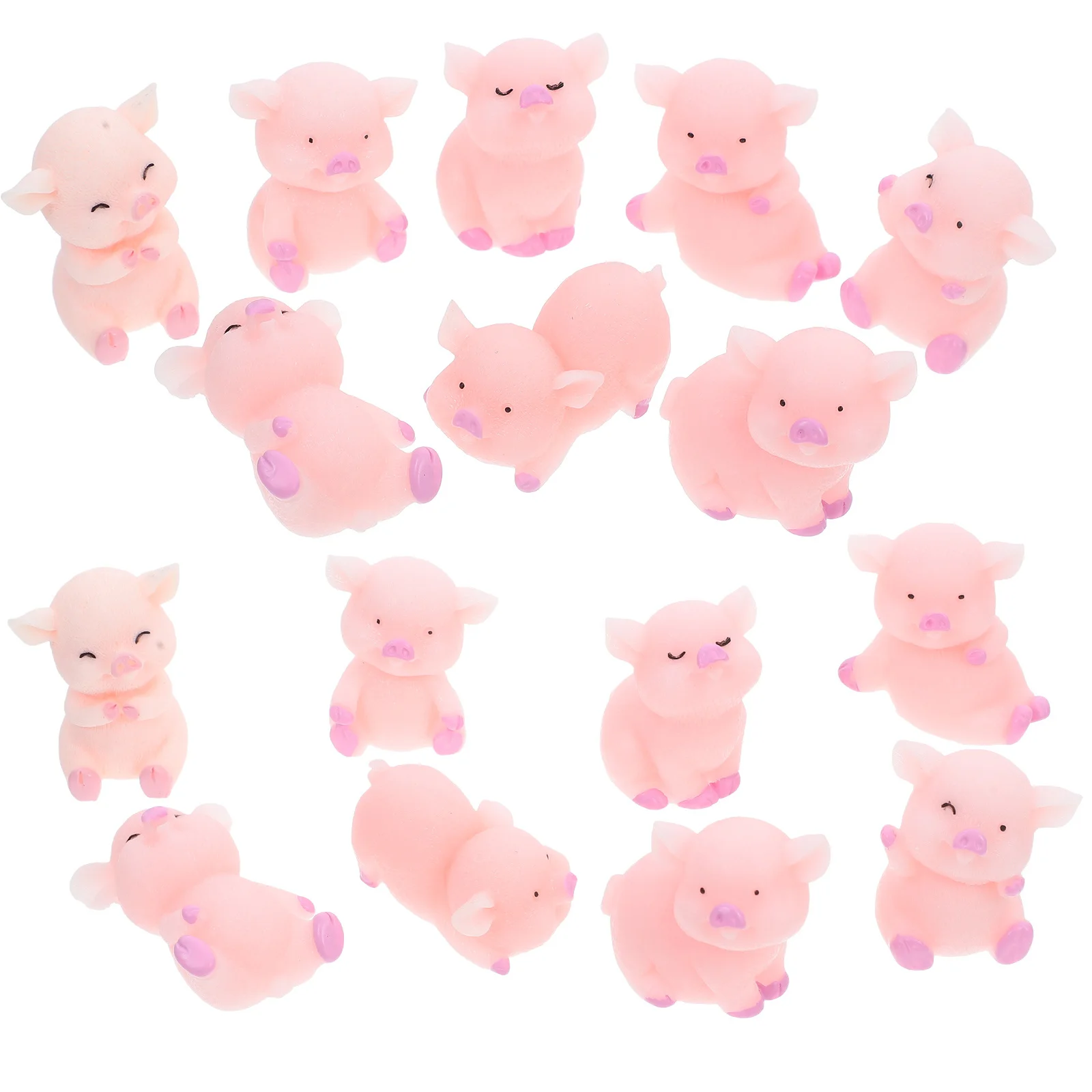 

24pcs Cake Car Ornament Cute Pig Design Resin Mini Figurines For Desk Home Office Garden Decor Party Favors Miniature