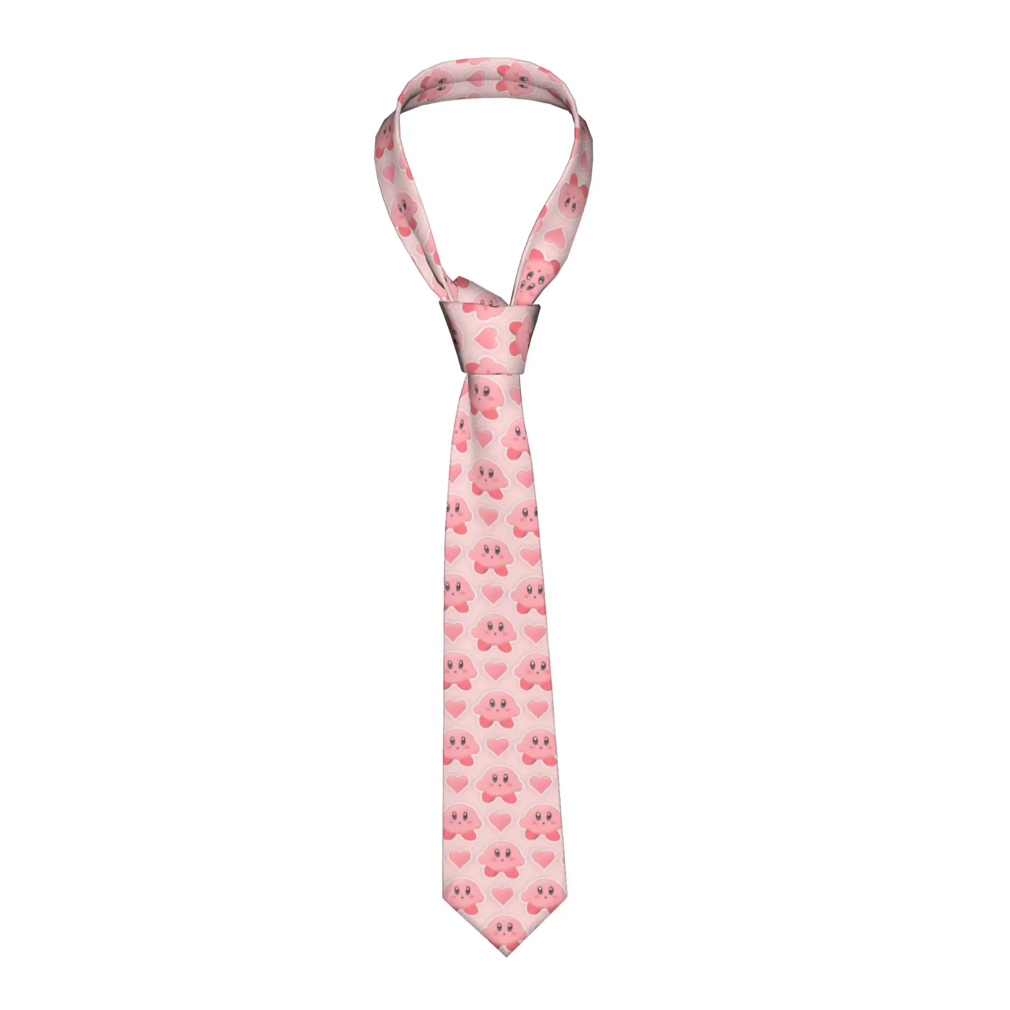 

Custom K-Kirbys Star Animal Neck Ties Men Fashion Kawaii Cartoon Doll Silk Party Neckties