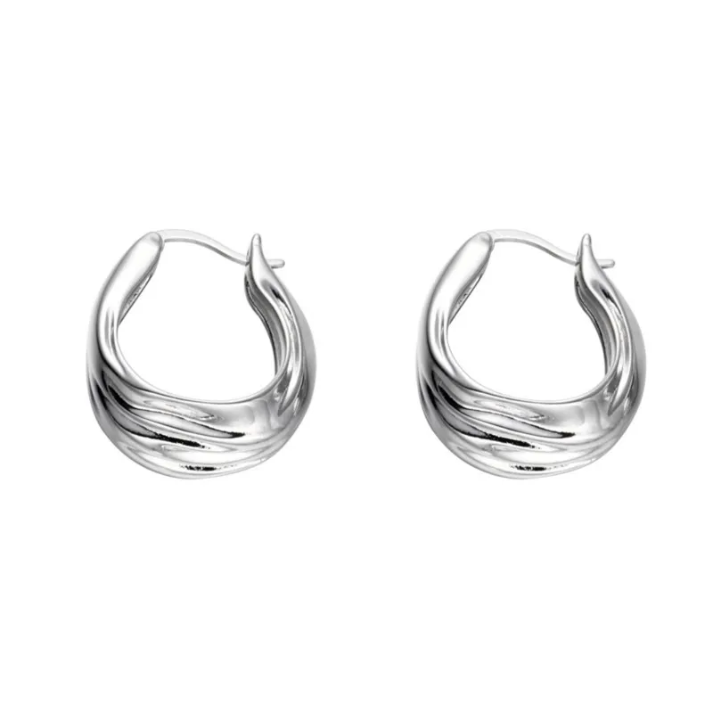 Boucles d'oreilles créoles géométriques de style français pour femmes, déclaration de niche dorée, cadeaux de bijoux de mode