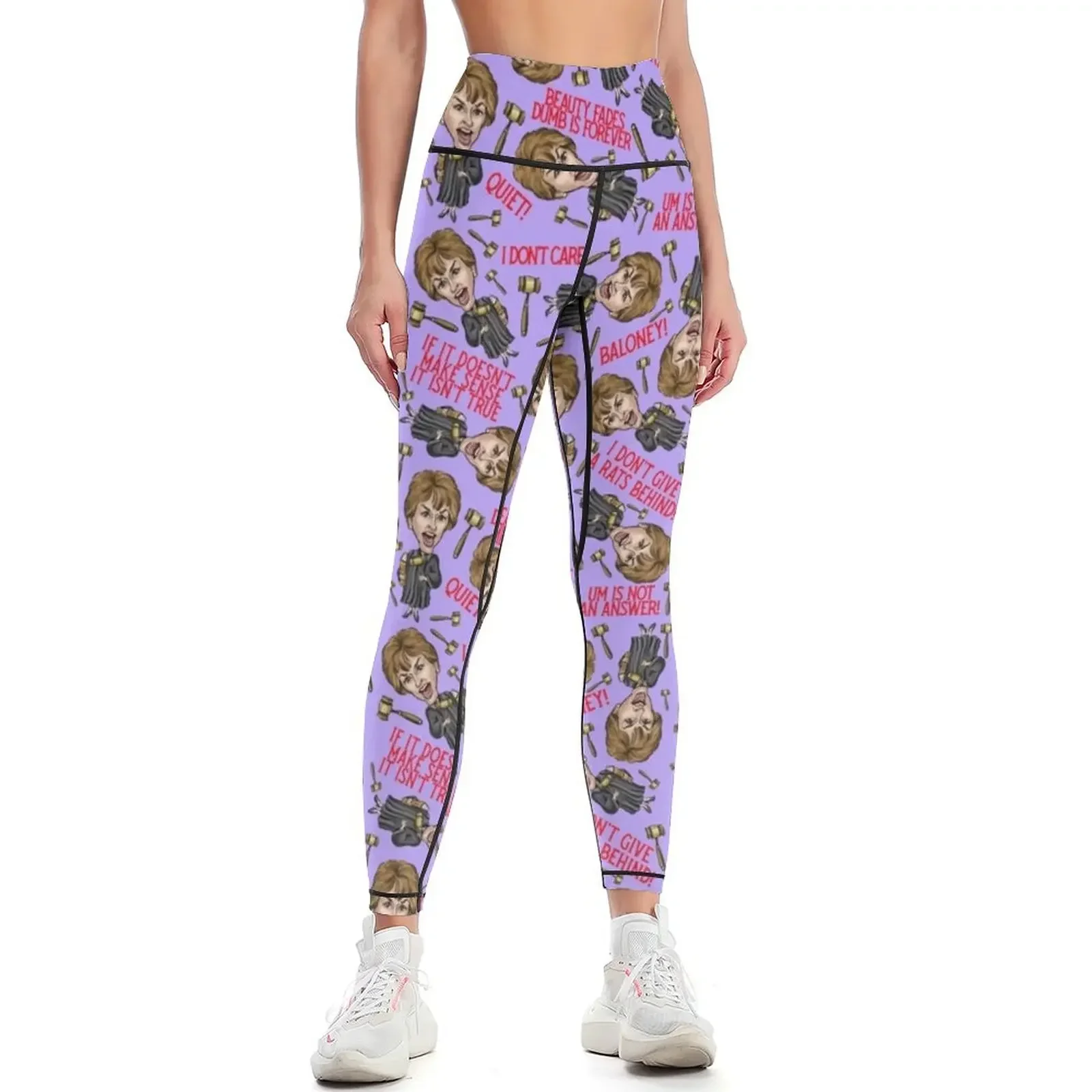 

Purple Judge Judy Print Leggings flared joggers for gym top Women's tights Womens Leggings