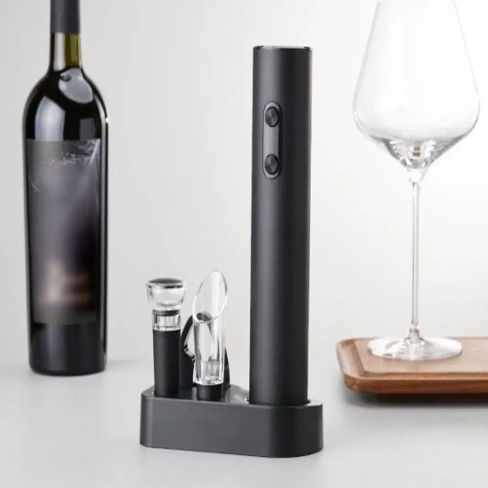 

5-in-1 Electric Wine Bottles Opener Battery Operated Reusable Electric Corkscrew with Base Automatic Wine Opener Bar