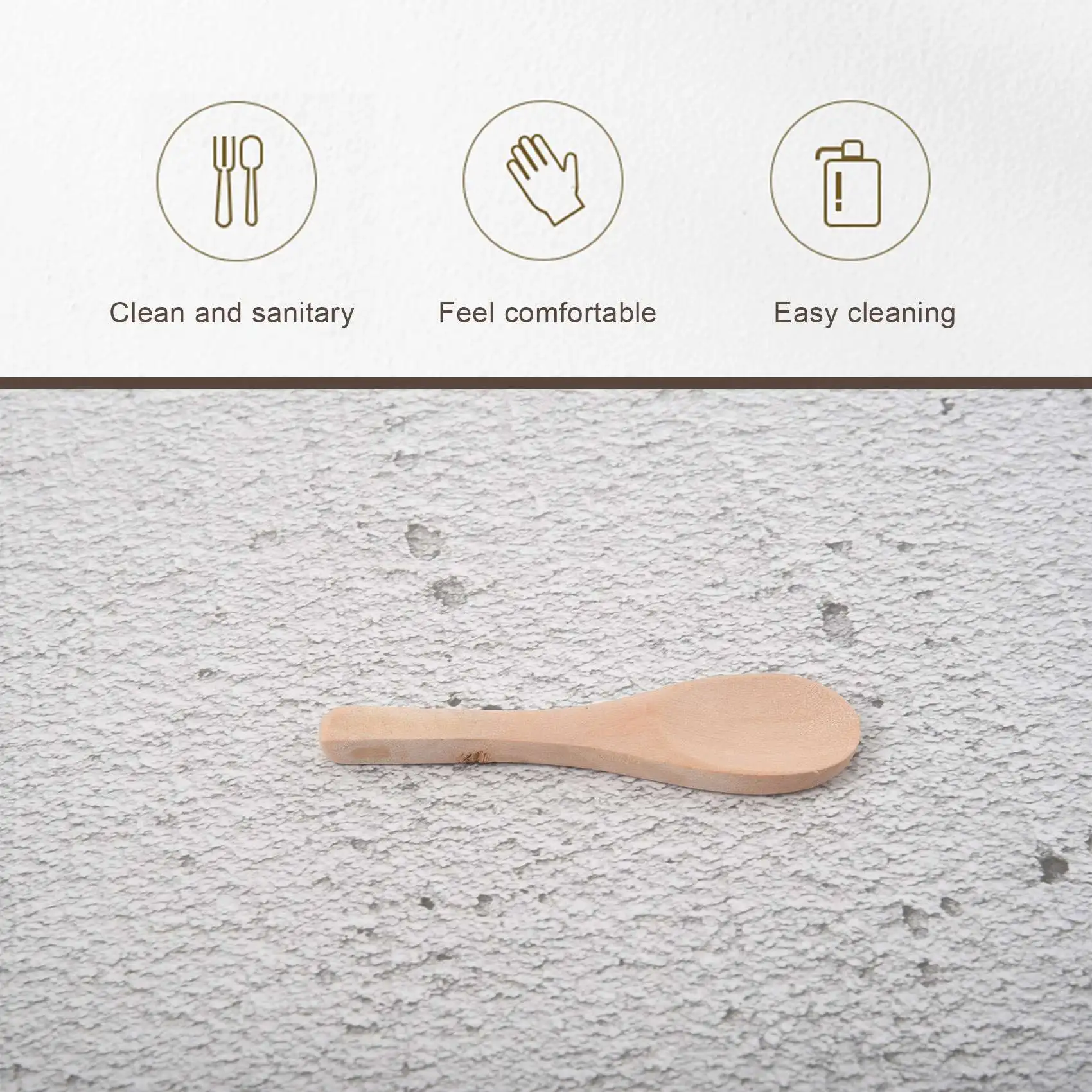 A96K-25Pcs Mini Handmade Wooden Spoon Ice Cream Sugar Jam Honey Coffee Teaspoon Kitchen Condiment Salt Mustard Spoon