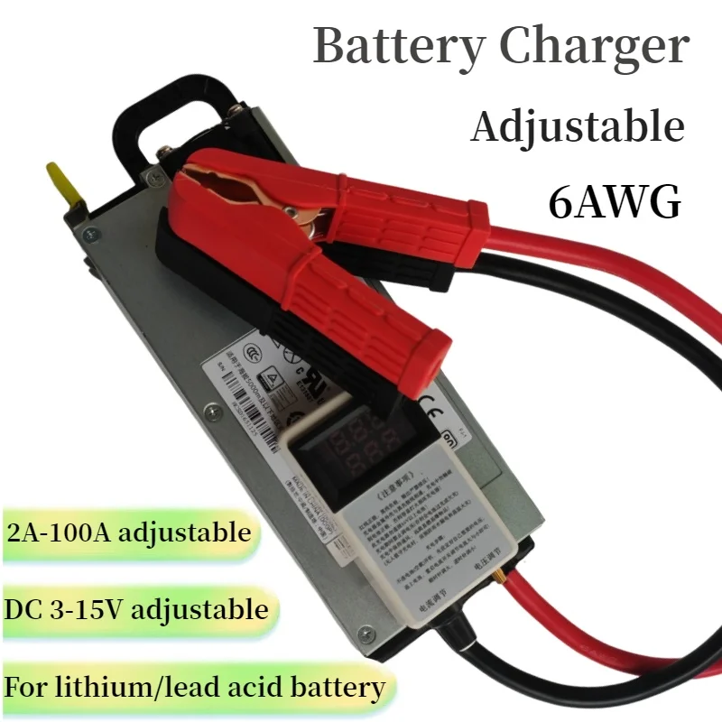 DC 3 -15V 60 100 115A Lithium battery charger Adjustable 12V 12.6V 14.6V 2S 3S 4S Lifepo4 Lead acid Lipo Li-Ion Charging BMS