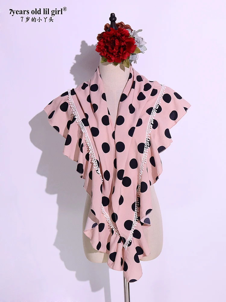 7yearsoldlilgirl Dance Dress Flamenco Boutique Printed Polka Dot Scarf BK409