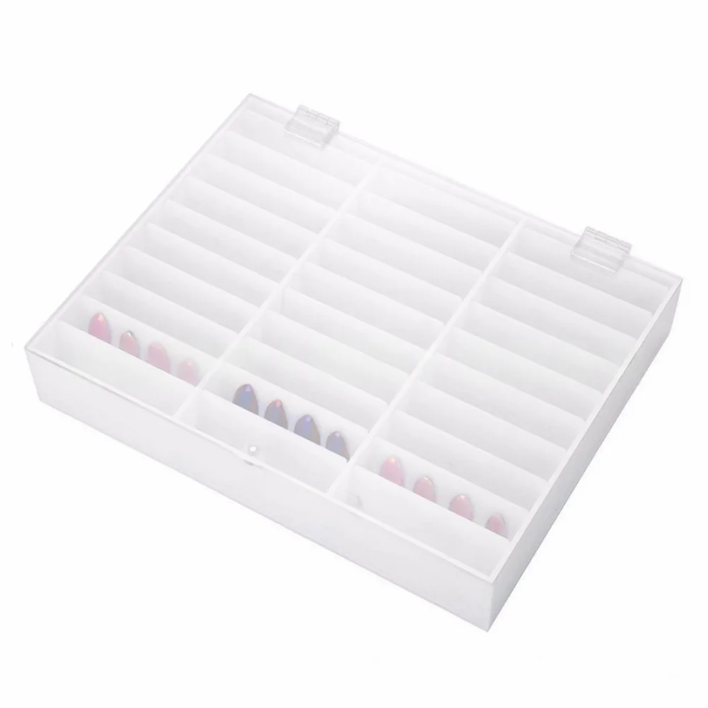 1 Piece Dustproof Nail Display Box Stand For 30 Swatches Storage Rack Salon Tool White Black Home Decor Frame