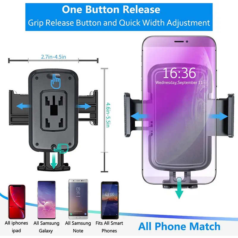 Supporto per auto Staffa per slot per CD Supporto universale regolabile 360 °   Supporto per telefono cellulare con rotazione per iPhone Xiaomi Samsung GPS