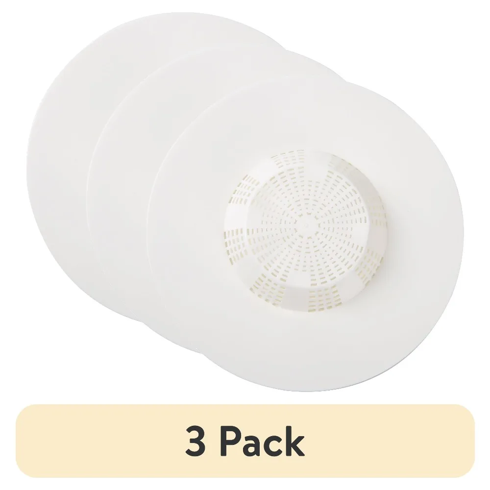 Pack of 3 Self Sealing Flexible Rubber Drain Hair Catcher, Effective Drain Clog Prevention Filter, Reusable Drain Stopper Hair Trap for Bathroom Sinks & Bathtubs - view 2