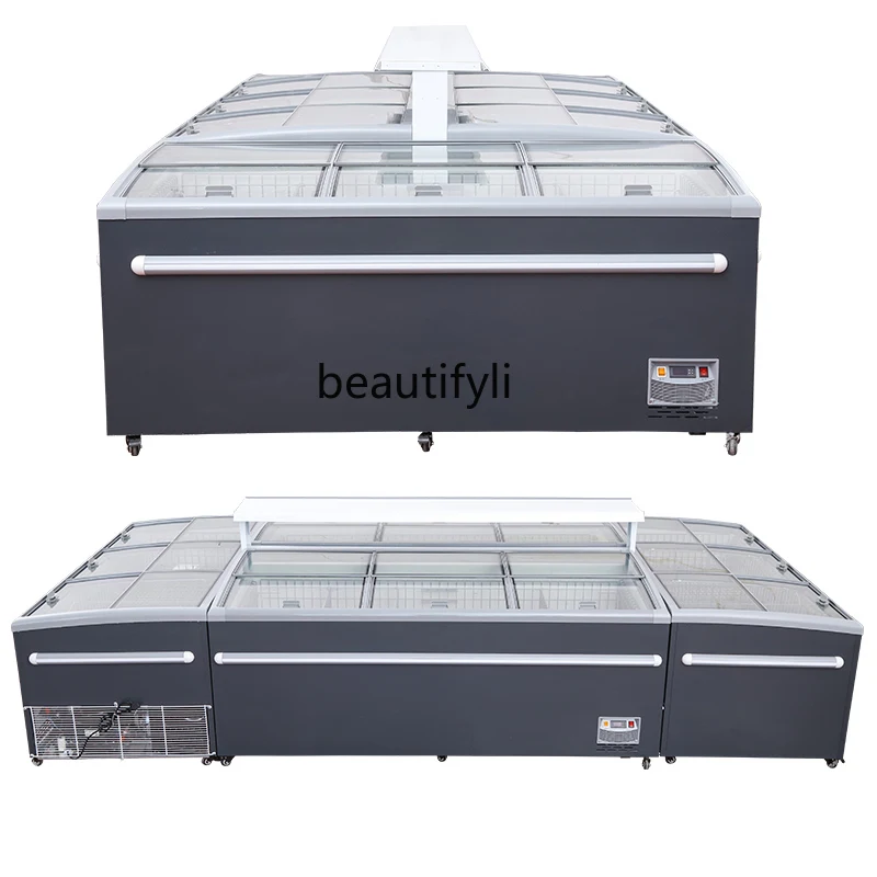 

Supermarket combination island cabinet commercial large-capacity freezer frost-free refrigerator freezer display cabinet