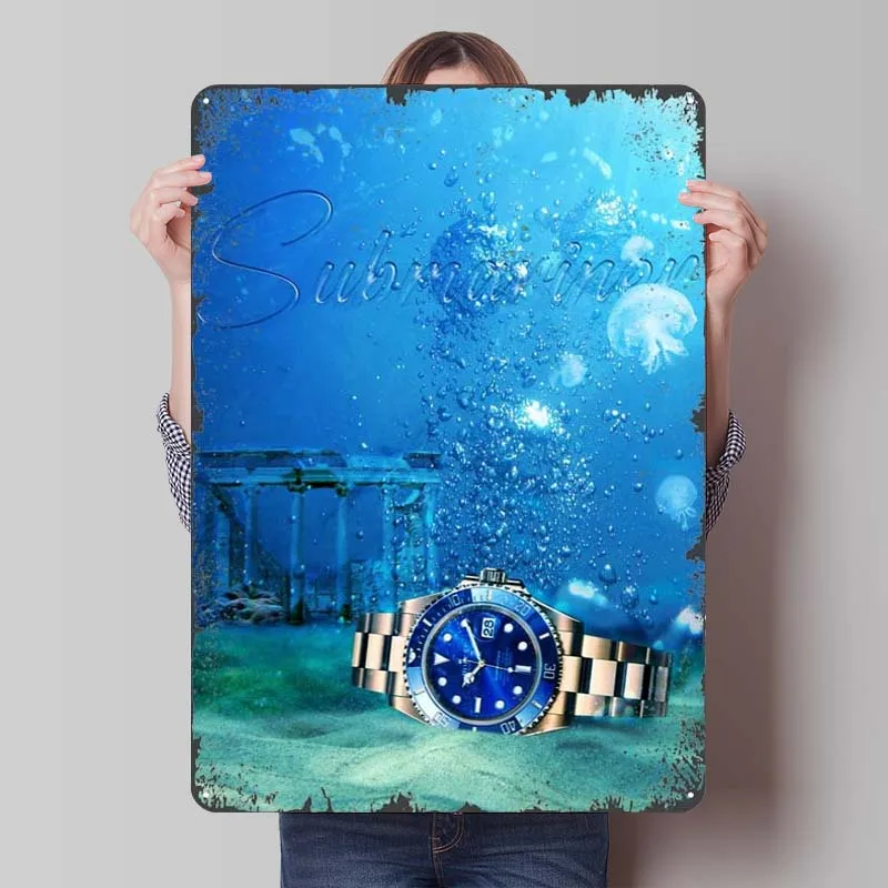 Submariner Metal Sign Classic Watch Poster Wall Decoration Items Custom Tinplate Signs for Wall Art Decoration Room Decorations