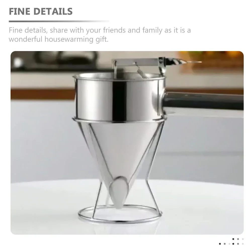 

Octopus-Ball Funnel Silver Detachable Handle Premium Stainless Steel Kitchen Baking Tool Piston Funnel Dispenser