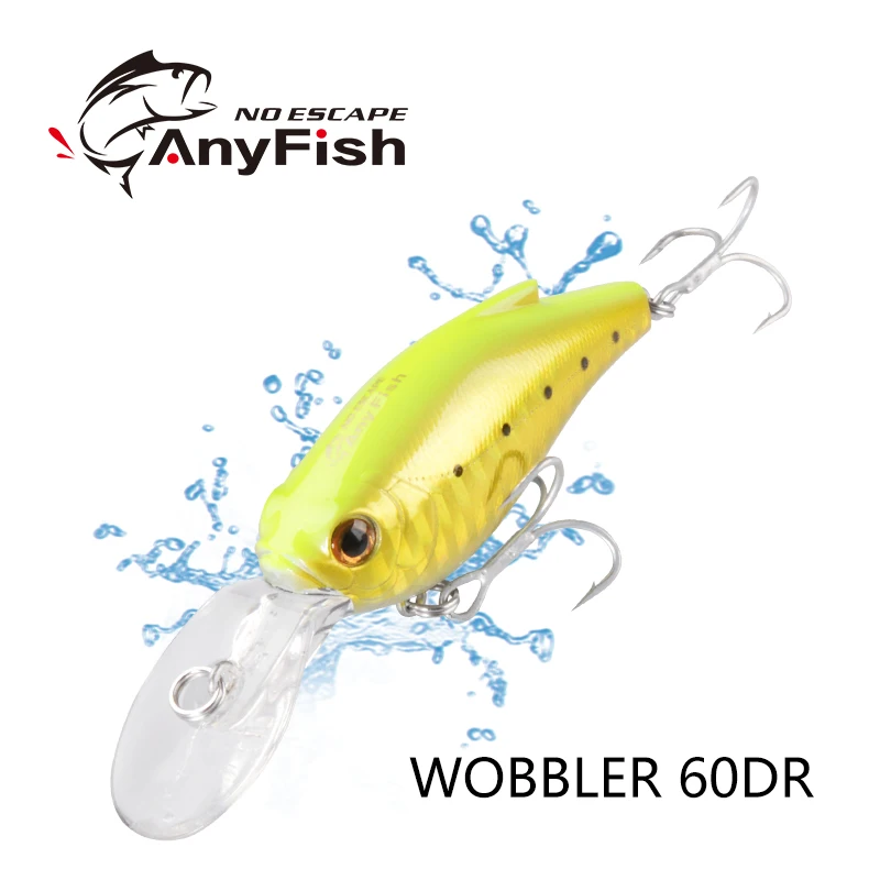 ANYFISH WISE WOBBLER 60mm 11.4g Hard Fishing Lures Deep 3m Sinking  salt water sea fishing lures wholesale Perch Lure