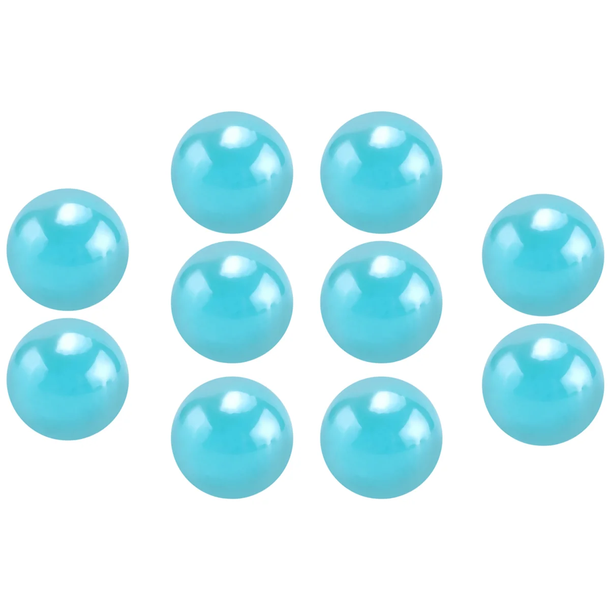 Billes de verre de 16mm, 10 pièces, boules de décoration, jouet, pépites de couleur bleu clair