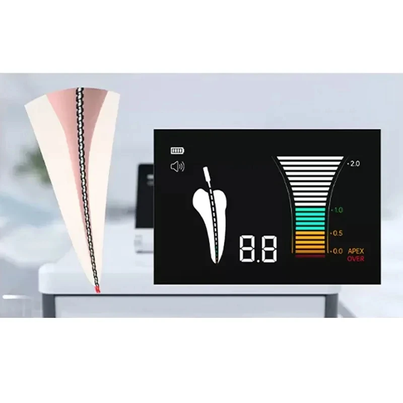 A7 محدد موقع قمة الأسنان قابل للطي 5.1 بوصة شاشة ملونة مع 2 في 1 نوع C طول قناة الجذر أداة قياس