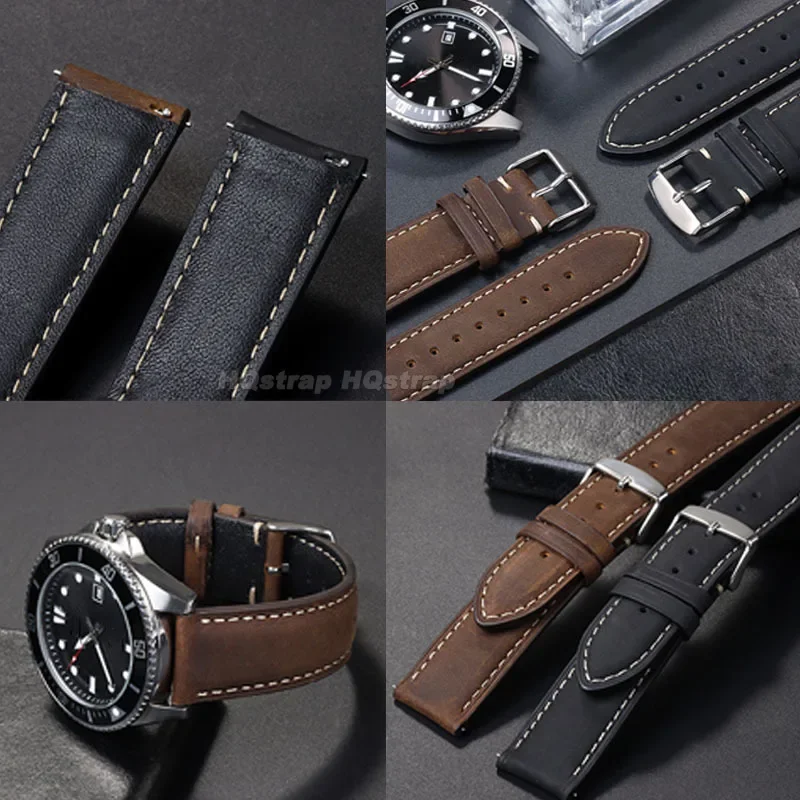 セイコー-ヴィンテージレザーの時計バンド,防水,本物の牛革,ソフト,ユニバーサル,18mm, 20mm, 22mm