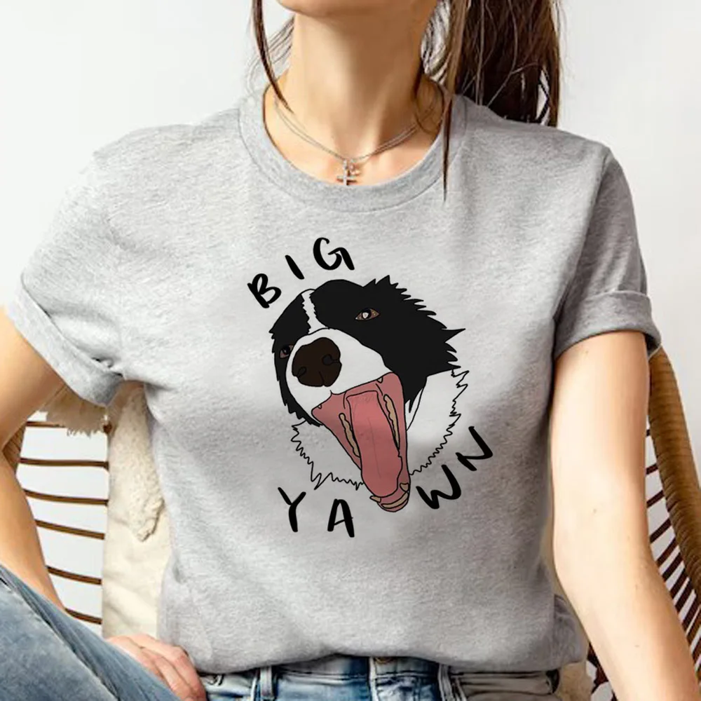 Border Collie top women manga tshirt female y2k clothes