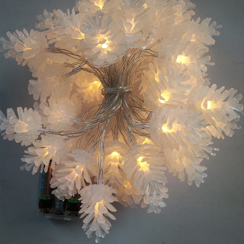 LED Simulation Pinecone Battery Lamp String Modeling Lamp Christmas Lighting Festival Decoration Atmosphere Color Lamp